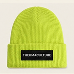 Thermaculture Highlighter Beanie with Helvetica wordmark