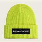 Thermaculture Highlighter Beanie with Helvetica wordmark